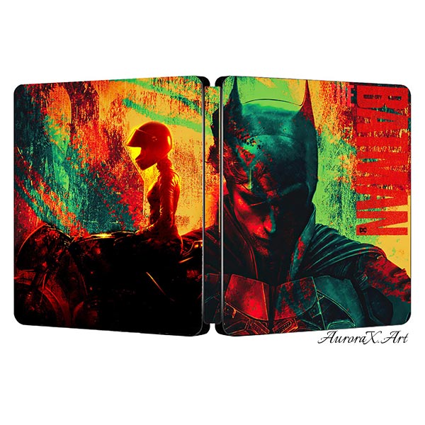 DC The Batman 2022 Film Robert Pattinson Steelbook Artwork | AuroraX.Art