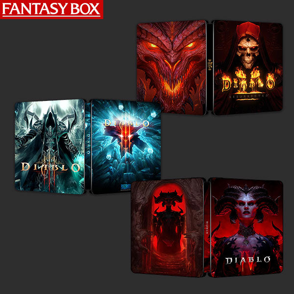 Diablo Steelbook FantasyBox Bundle | Diablo II Resurrected, Diablo III and Diablo IV  Steelbook | FantasyBox